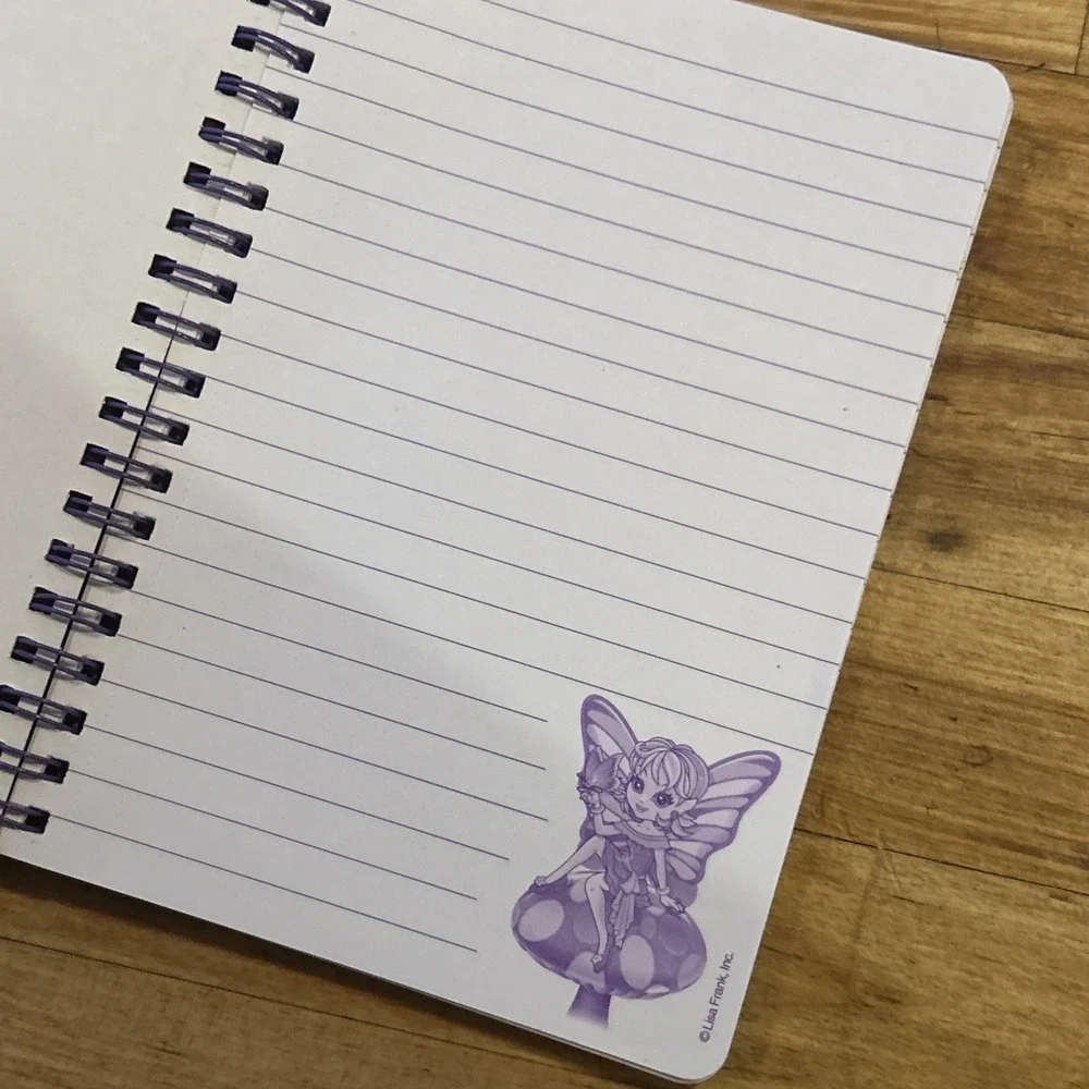 Lisa Frank Tropical Rainbow Fairy Layla Butterfly Spiral Notebook Paper D3